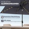 Sekey Sonnenschirm mit LED-Beleuchtung, Kurbel & UV50+, knickbar, Aluminium grau, 200 x 300 cm Bild 2