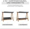 Outsunny Hollywoodschaukel Mit Bettfunktion 3-Sitzer mit Dach, 3-Sitzer, Bettfunktion, Hollywoodschaukel, 1 tlg, Hollywoodschaukel, für Garten, Grau Bild 3