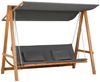 Outsunny Hollywoodschaukel Mit Bettfunktion 3-Sitzer mit Dach, 3-Sitzer, Bettfunktion, Hollywoodschaukel, 1 tlg, Hollywoodschaukel, für Garten, Grau Bild 5