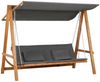 Outsunny Hollywoodschaukel Mit Bettfunktion 3-Sitzer mit Dach, 3-Sitzer, Bettfunktion, Hollywoodschaukel, 1 tlg, Hollywoodschaukel, für Garten, Grau Bild 4