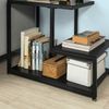 SoBuy Beistelltisch Sofatisch mit Glasplatte und 3 Ablagen schwarz Bild 4