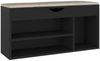 vidaXL Schuhbank mit Kissen Schwarz 104x30x49 cm Holzwerkstoff 326751 Bild 2