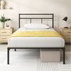 ZINUS Bettgestell Florence Square mit Kopfteil (Schwarz, 140x200 cm), Doppel/Einzelbett Bild 2