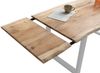 Esstisch Baumkante Akazie natur 220(320)x100 Ansteckplatten silber PAULO 161791078 Bild 4