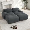 2-Sitzer Sofa 208×178×75 cm aus Cordstoff rahmenlos modular mit 2 Hockern, grau Bild 3