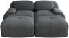 2-Sitzer Sofa 208×178×75 cm aus Cordstoff rahmenlos modular mit 2 Hockern, grau Bild 5