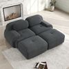 2-Sitzer Sofa 208×178×75 cm aus Cordstoff rahmenlos modular mit 2 Hockern, grau Bild 2
