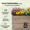Hochbeet aus Holz 120x80x80 cm Palettenrahmen 4-teilig stapelbar Pflanzbeet Garten Balkon in grau Bild 2