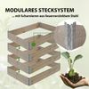 Hochbeet aus Holz 120x80x80 cm Palettenrahmen 4-teilig stapelbar Pflanzbeet Garten Balkon in grau Bild 4