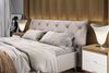 KAWOLA Bett ANNY Polsterbett Kopfteil niedrig Leder hellgrau 140x200cm Bild 3