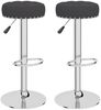 Barhocker KENTR höhenverstellbar 2er Set Schwarz Stoff | Barstühle drehbar Küchenhocker Thekenhocker für Küche Hausbar Bild 2