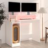 Schreibtisch mit LEDs, Holzwerkstoff, Weiß, 97 x 45 x 90 cm Bild 4