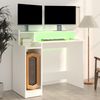 Schreibtisch mit LEDs, Holzwerkstoff, Weiß, 97 x 45 x 90 cm Bild 3