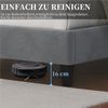 Yaheetech Polsterbett, 140x200 cm, mit höhenverstellbarem Kopfteil, Samt, Hellgrau Bild 5
