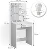 Vicco 'Isabelle' Schminktisch mit Hocker, Holzspanplatte weiß, 60 x 40 x 140 cm Bild 3