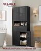 VASAGLE Hochschrank mit Schublade, verstellbaren Ablagen, Badschrank für Badezimmer, offenes Fach, 170 cm, schwarz Bild 2