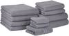 Badehandtuch Set mit Badematte 11-teilig Grau Baumwolle Zero-Twist-Garn Bild 4