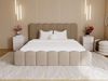 GRAINGOLD Smile Doppelbett 140x200, mit hohem Kopfteil, Bettkasten, Bouclé-Stoff, Braun Bild 3