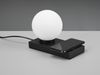 LED Tischleuchte Schwarz induktive Ladestation Touch Glasschirm Weiß, Höhe 15cm Bild 3