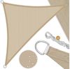 KESSER® Sonnensegel Sonnenschutz Windschutz | HDPE Gewebe | wasserabweisend & windabweisend | Dreieck | 5-Fach quer vernäht robust & stabil Schattenspender Garten Balkon Terrasse Dreieck, Creme, 5x5x5m Bild 1