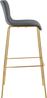 CLP 2er Set Barhocker Hover stapelbar Stoffbezug Vierfußgestell Goldoptik bis 150 kg,hellgrau Bild 5