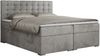 Boxspringbett, Deko Bed mit Matratze und Topper - SUSAN - 200x200cm - Hellgrau Velours - H3 Bild 3