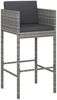 vidaXL 7-tlg. Gartenbar-Set mit Kissen Poly Rattan Grau 3094797 Bild 3