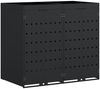 vidaXL Wagenmüllbehälter für 2 Behälter Schwarz 136 x 77,5 x 121,5 cm 3394738 Bild 2