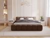 GRAINGOLD Cloud Low Bett 180x200, Polsterbett mit Bettkasten und Lattenrost, Velour-Stoff, Braun Bild 4