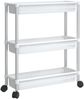 vidaXL Aufbewahrungswagen 3 Etagen Silbern und Weiß Aluminium 344380 Bild 2