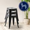Hocker FULDA - 40x40x46cm, Metall, Schwarz | Küchenhocker Esszimmerhocker Stapelhocker Bild 4