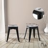 Hocker FULDA - 40x40x46cm, Metall, Schwarz | Küchenhocker Esszimmerhocker Stapelhocker Bild 2