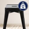 Hocker FULDA - 40x40x46cm, Metall, Schwarz | Küchenhocker Esszimmerhocker Stapelhocker Bild 5