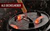 Dutch Oven 9 L mit Füßen – Gusseisen Feuertopf eingebrannt mit 2in1 Deckelheber, Bürste & Rezeptbuch für Outdoor & Camping Bild 5