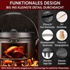 Dutch Oven 9 L mit Füßen – Gusseisen Feuertopf eingebrannt mit 2in1 Deckelheber, Bürste & Rezeptbuch für Outdoor & Camping Bild 3
