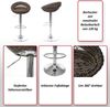 2er-Set Barhocker HWC-G26, Tresenhocker Barstuhl Drehhocker, In-/Outdoor Poly-Rattan chrom Bild 2