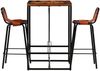 vidaXL Bar-Set 3-tlg. Altholz Massiv und Echtes Ziegenleder 246286 Bild 2