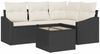 vidaXL Gartensofa-set mit Kissen 5 pcs Braun und Creme Poly-Rattan 3355376 Bild 2