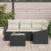 vidaXL Gartensofa-set mit Kissen 5 pcs Braun und Creme Poly-Rattan 3355376 Bild 3