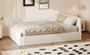 Merax Daybett Polsterbett 140x200cm Doppelbett Hydraulisches Stauraumbett Tagesbett Schlafsofa, beige Bild 5
