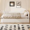 Merax Daybett Polsterbett 140x200cm Doppelbett Hydraulisches Stauraumbett Tagesbett Schlafsofa, beige Bild 2