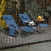 SoBuy Gartenliege OGS28x2, Schaukelstuhl Schaukelliege Strandliege Gartenmöbel, 2 st, Sonnenliege 2 Personen Liegestuhl Gartenliege wetterfest,Outdoor Bild 2