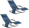 SoBuy Gartenliege OGS28x2, Schaukelstuhl Schaukelliege Strandliege Gartenmöbel, 2 st, Sonnenliege 2 Personen Liegestuhl Gartenliege wetterfest,Outdoor Bild 1