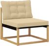 vidaXL Outdoor-Sofagarnitur mit Kissen 5 pcs Weiß und Beige 3388695 Bild 4
