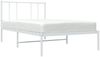 vidaXL Bettgestell mit Kopfteil Metall Weiß 90x190 cm 352521 Bild 5