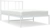vidaXL Bettgestell mit Kopfteil Metall Weiß 90x190 cm 352521 Bild 2
