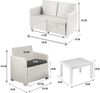 Dmora Outdoor-Lounge-Set Atrito, Gartenkomposition mit 2 Sesseln, 1 Sofa und 1 Couchtisch, Rattan-Effekt mit Kissen, 100 % Made in Italy, Weiß Bild 3