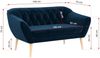 Sofa, Skandinavischer Stil, Holzbeine - PIRS - 2 Sitzer - Dunkelblau - Velvet Bild 3