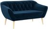 Sofa, Skandinavischer Stil, Holzbeine - PIRS - 2 Sitzer - Dunkelblau - Velvet Bild 2