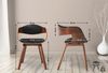 2er Set Stühle LONDON Kunstleder - 73x49x46cm, Walnuss/Schwarz Kunstleder Holz Gestell Konferenzstuhl Wartezimmerstuhl Bild 2